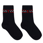 Boys Red, Navy Blue & Grey Socks (3 Pack), 1, hi-res